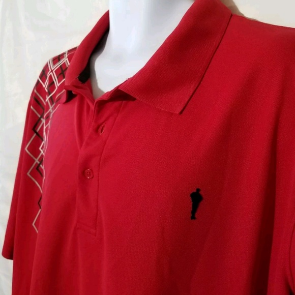 Payne Stuart Golf Polo Shirt Mens XXL Red Argyle - Picture 2 of 4